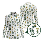 Maxcorners Funny Golf Polos For Men, Golf And Beer Pattern Shirt, Crazy Golf Shirts For Golfers