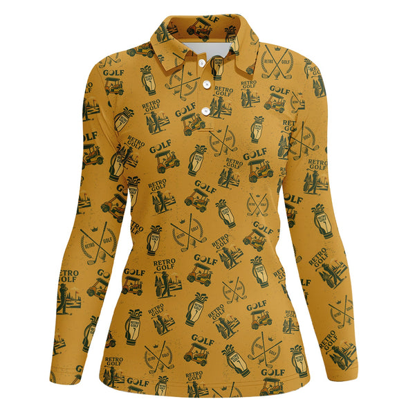 Maxcorners Vintage Golf Polos For Men, Classic Pattern Retro Golf Shirt, Golf Gift For Golfers