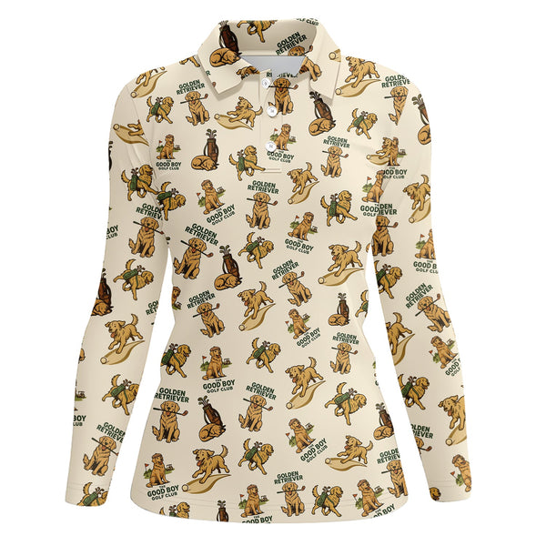 Maxcorners Golden Retriever Golf Shirts, Funny Golden Retriever Golf Shirt For Dog Lovers, Pattern Golf Polos