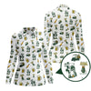 Maxcorners Funny Golf Polos For Men, Golf And Beer Pattern Shirt, Crazy Golf Shirts For Golfers