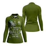 Maxcorners Funny Golf Shirt, "It Takes A Lot of Balls To Golf Like Me" Shirts, Custom Name Polos For Golfers