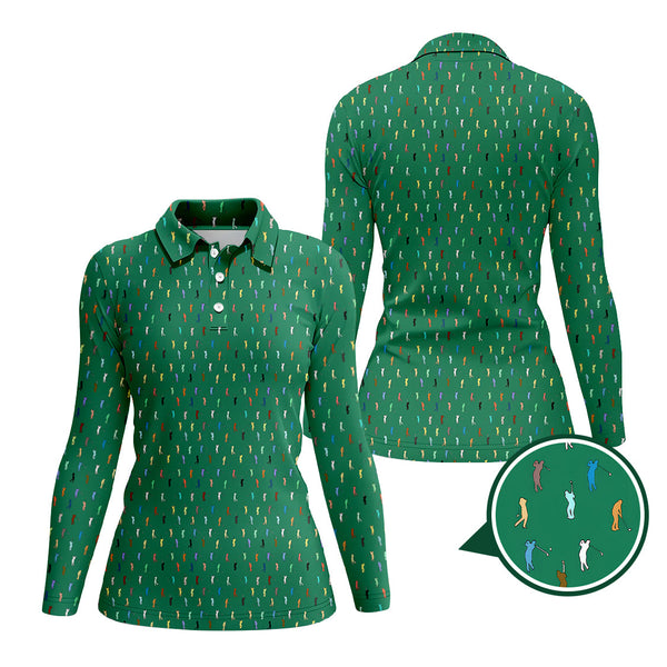 Maxcorners Golf Postures Pattern Golf Polos, Funny Golf Shirt ForMen’s, Crazy Golf Shirts For Golfers