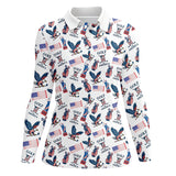 Maxcorners Golf Of America Pattern Golf Polos, USA Golf Shirt For Men, Crazy Golf Shirt For Golfers