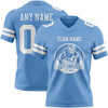 Maxcorners Custom Light Blue White Authentic Football Jersey LM2605