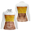 Maxcorners Bubbly Beer Foam Faux Abs Sleeveless Crop Golf Shirt, Golf Tops For Women, Ladies Golf Top LM1507