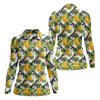 Maxcorners Tropical Pineapple Rifle Golf Shirt, Hawaiian Tactical Print, Women’s Golf Polo LM1507