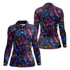Maxcorners Vibrant Neon Liquid Marble Abstract Golf Shirt, Women’s Golf Tops, Women’s Golf Apparel LM1507