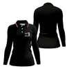 Maxcorners Black Best Papa By Par Embroidered Golf Polo Shirt, Ladies Golf Tops, Women’s Golf Polo LM1507