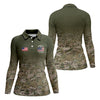 Maxcorners Custom America 250 Military Camo Golf Polo Shirt, Ladies Golf Shirts, Women's Golf Polo LM1507