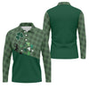 Maxcorners Green Checkered Leprechaun Shamrock St Patrick's Day Golf Shirt, Performance Golf Shirt, Polo Shirts For Men