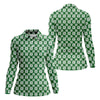 Maxcorners Dibs On The Redhead Lucky Four Leaf Clover St Patrick's Day Golf Shirt, Women's Golf Tops, Ladies Golf Shirts
