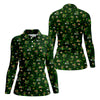 Maxcorners St Patrick's Day Leprechaun Golf Pose Shamrock Golf Shirt, Fun Women's Golf Shirts, Ladies Golf Polos