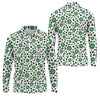Maxcorners Lucky Four Leaf Clover Leopard Pattern St Patrick's Day Golf Shirt, Polo Shirts For Men, Golf Shirts For Men