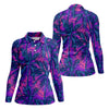 Maxcorners Purple Pink Tropical Palm Trees Golf Shirt, Golf Polo For Women, Printed Golf Shirt LM1507