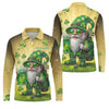 Maxcorners Happy St Patrick's Day Shamrock Gnome Golf And Beer Polo Shirts For Men, Golf Shirts For Men
