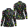Maxcorners Neon Cocktail Party Pattern Golf Shirt, Women's Golf Shirt, Hawaiian Golf Shirt LM1507