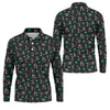 Maxcorners Stick Figure Golf Pose St Patrick's Day Shamrock Black Golf Shirt, Polo Shirts For Men, Golf Shirts For Men