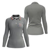 Maxcorners Gray First Dad Now Grandpa Golf Polo Shirt, Golf Polo For Women, Women’s Golf Apparel LM1507
