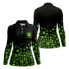 Maxcorners Shenanigans Coordinator Golf Ball Pattern St Patrick Day Black Golf Shirt, Women's Golf Tops, Ladies Golf Polos