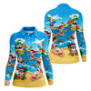 Maxcorners Santa Claus Summer Beach Party Golf Shirt, Golf Polo For Women, Christmas Golf Shirt LM1507