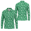 Maxcorners Leprechaun Hat Shamrock Beer Seamless Pattern St. Patrick’s Day Golf Shirt, Polo Shirts For Men, Golf Shirts For Men