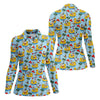 Maxcorners Women's Santa Duck Pool Float Hawaiian Golf Shirt, Christmas Golf Shirt, Women’s Golf Polo LM1507