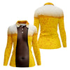Maxcorners Beer Pint Illusion Pattern Golf Shirt, Women's Golf Shirt, Hawaiian Golf Shirt, Golf Polo For Women LM1507