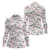 Maxcorners Pink Flamingo Golf Cart Martini Hawaiian Golf Shirt, Women’s Golf Polo, Ladies Golf Shirts LM1507