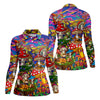 Maxcorners Psychedelic Mushroom Forest Fantasy Golf Polo, Women's Golf Polo, Printed Golf Shirt LM1507