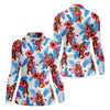 Maxcorners Bigfoot Flamingo Float Tropical Hawaiian Golf Shirt, Hawaiian Golf Shirt, Golf Tops For Women LM1507