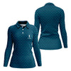 Maxcorners Three Leaf Clover Seamless Pattern St Patrick's Day Golf Shirt, Women's Golf Tops, Ladies Golf Polos