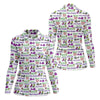 Maxcorners Wine Lover Golf Top, Grape Humor Print, Golf Shirts For Women LM1507