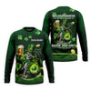Maxcorners Hello Darkness Four Leaf Clover St Patricks Day Fun Golf Shirts For Men, St Patrick's Green Polo Shirts For Men