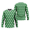 Maxcorners St Patrick's Day Shamrock Argyle Pattern Green And White Argyle Golf Shirt, Polo Shirts For Men, Golf Shirts For Men