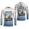 Maxcorners Master Baiter Shirt, Personalized Funny Raccoon Fishing Long Sleeve For Men, Fishing UPF Shirts