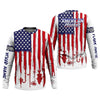 Maxcorners American Hooker Hooded UPF Shirt, American Flag Fish Shirt, Long Sleeve Fishing Shirts, Mens Casual Shirts