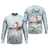 Maxcorners Jesus Catching Fish Bible Verse, Personalized Long Sleeve Shirt, Psalm 23 The Lord Is My Shepherd, Religious Gift for Men