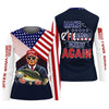 Maxcorners Make Fishing Great Again Patriotic Fishing Shirt, American Flag Fishing Shirt, SPF Long Sleeve Shirts Womens