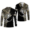 Maxcorners Camo Black Fishing UPF Shirts, Camouflage Fishing Shirts, Fishing Gifts For Men, Men's Fishing Shirt