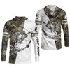 Maxcorners Camo White Fishing UPF Shirts, Camouflage Fishing Shirts, Fishing Gifts For Men, Men's Fishing Shirt