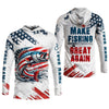 Maxcorners Make Fishing Great Again Patriotic Fishing Shirt, Red White Blue SPF Shirt For Men, Fishing Shirts For Men