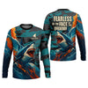 Maxcorners Shark Fishing Shirt, Fearless In The Face Of The Unknown Fishing UPF Shirts, Fishing Gifts For Men