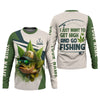 Maxcorners I Just Want To Get High And Go Fishing Largemouth Bass Fishing SPF Shirt For Men, Funny Fishing Shirt