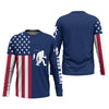 Maxcorners Bigfoot American Flag Patriotic Fishing Shirt, SPF Shirt For Men, Gift For Fisherman, Fishing Shirts For Men
