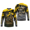 Maxcorners Fish Fear Me Funny Skeleton Fishing UPF Shirts, Men's Fishing Shirts Long Sleeve, Fishing Gifts For Men