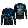Maxcorners Happiness Is A Big Fish And A Witness Fishing UPF Shirts, Funny Fishing Shirt, Fishing Shirts For Men