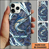 Maxcorners Dynamic Water Ripple Design Custom Name Fishing Phone Case
