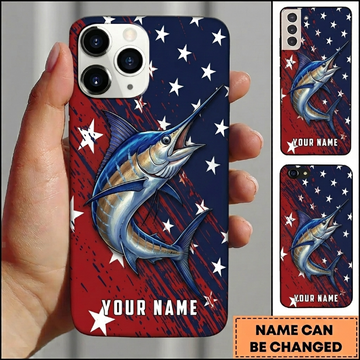 Maxcorners Bold Flag Artwork Custom Name Fishing Phone Case