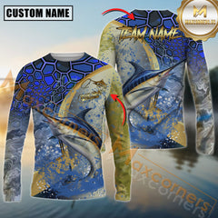 Maxcorners Marlin Fishing Skinfish Pattern Sport Jersey Personalized Name, Team Name 3D All Over Printed Clothes