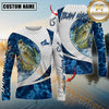Maxcorners Walleye Fishing Blue Wave Dynamic Sport Jersey Personalized Name, Team Name 3D All Over Printed Clothes (8 Fish Species)